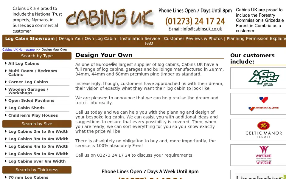 Screenshot of cabinsuk.co.uk