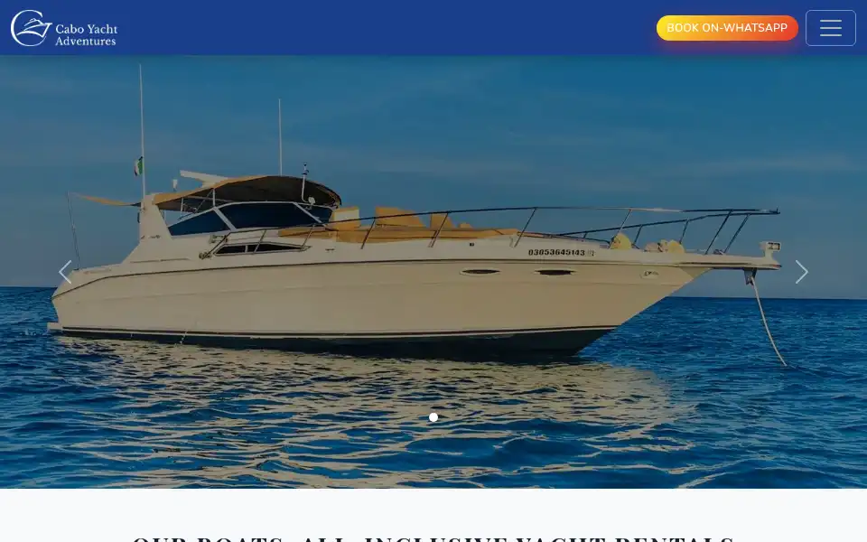 Screenshot of caboyachtadventures.com