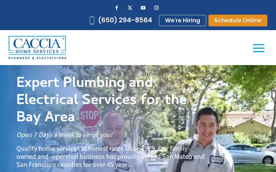Screenshot of cacciaplumbing.com