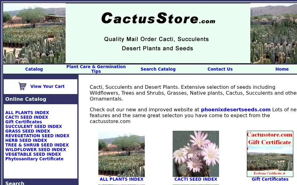 Screenshot of cactusstore.com