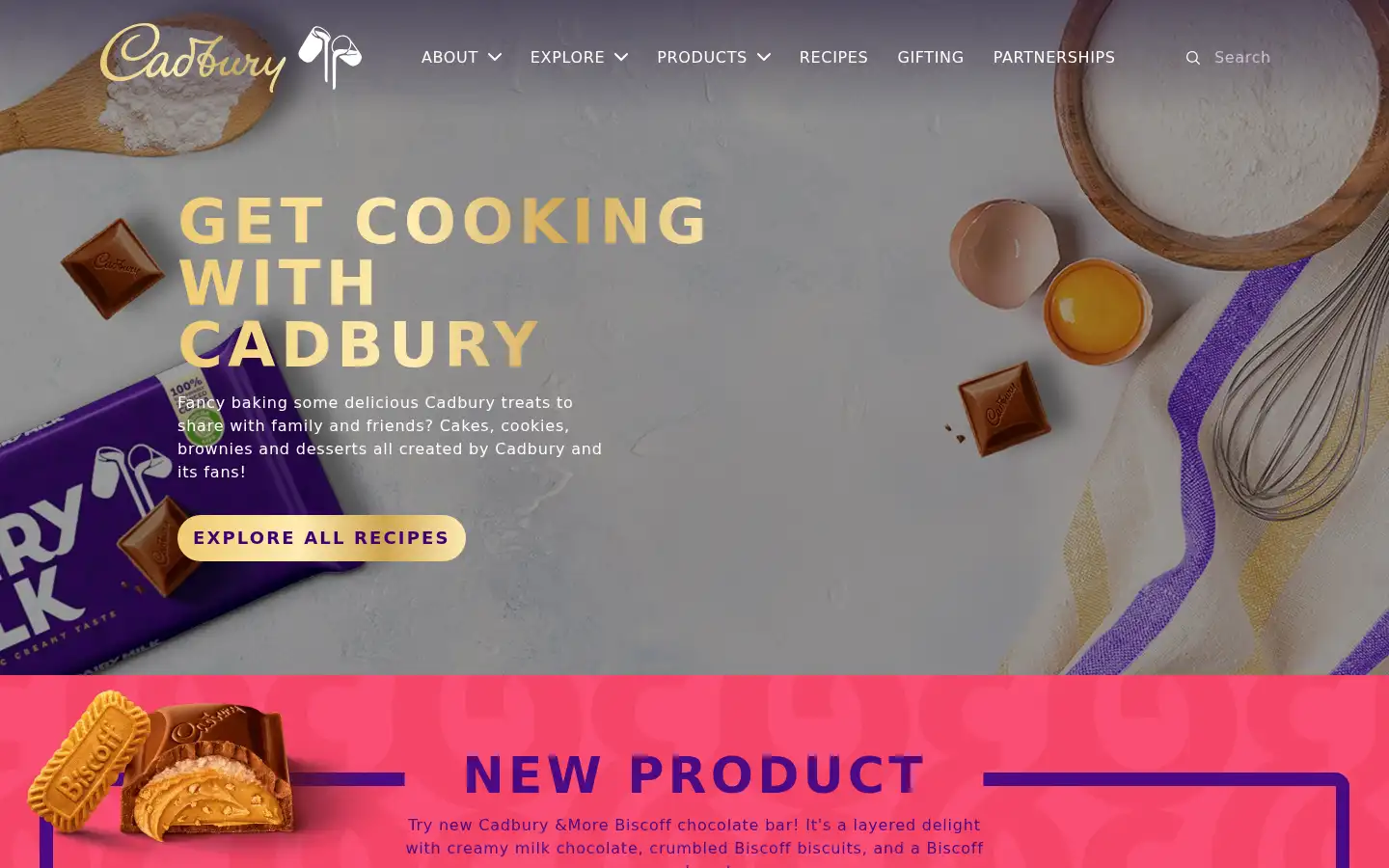 Screenshot of cadbury.co.uk