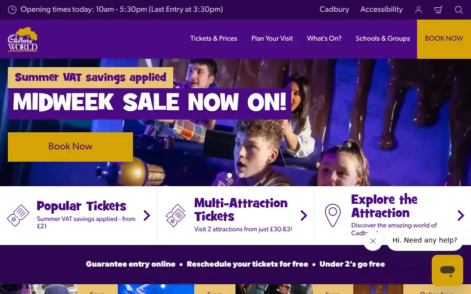 Screenshot of cadburyworld.co.uk