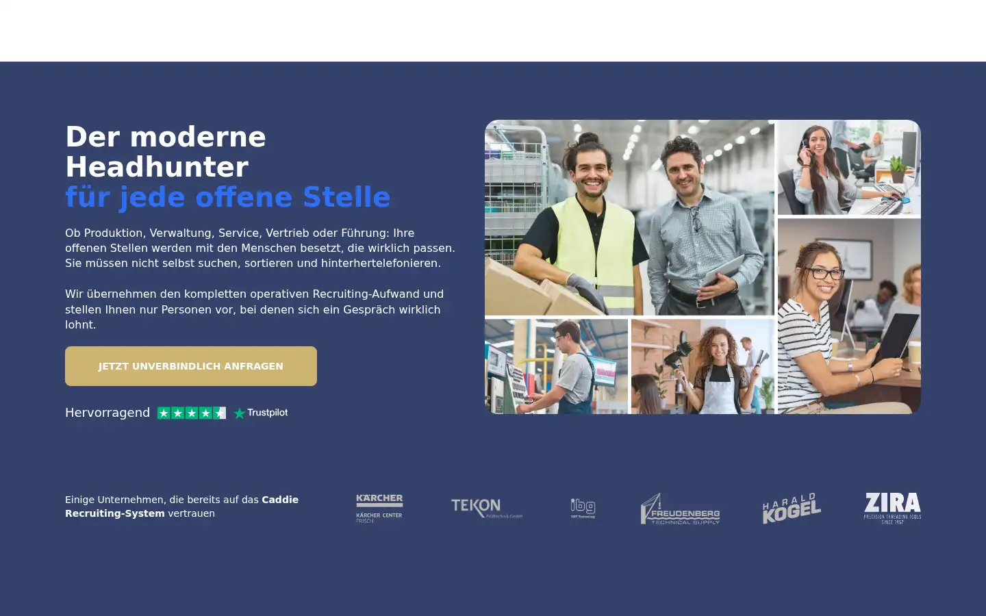 Screenshot of caddie.team