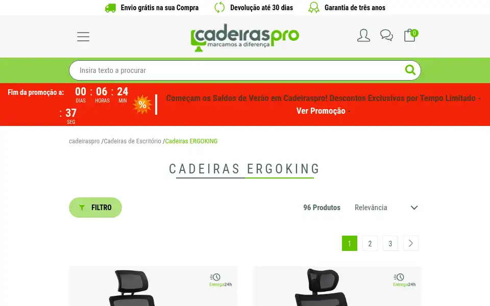 Screenshot of cadeiraspro.pt