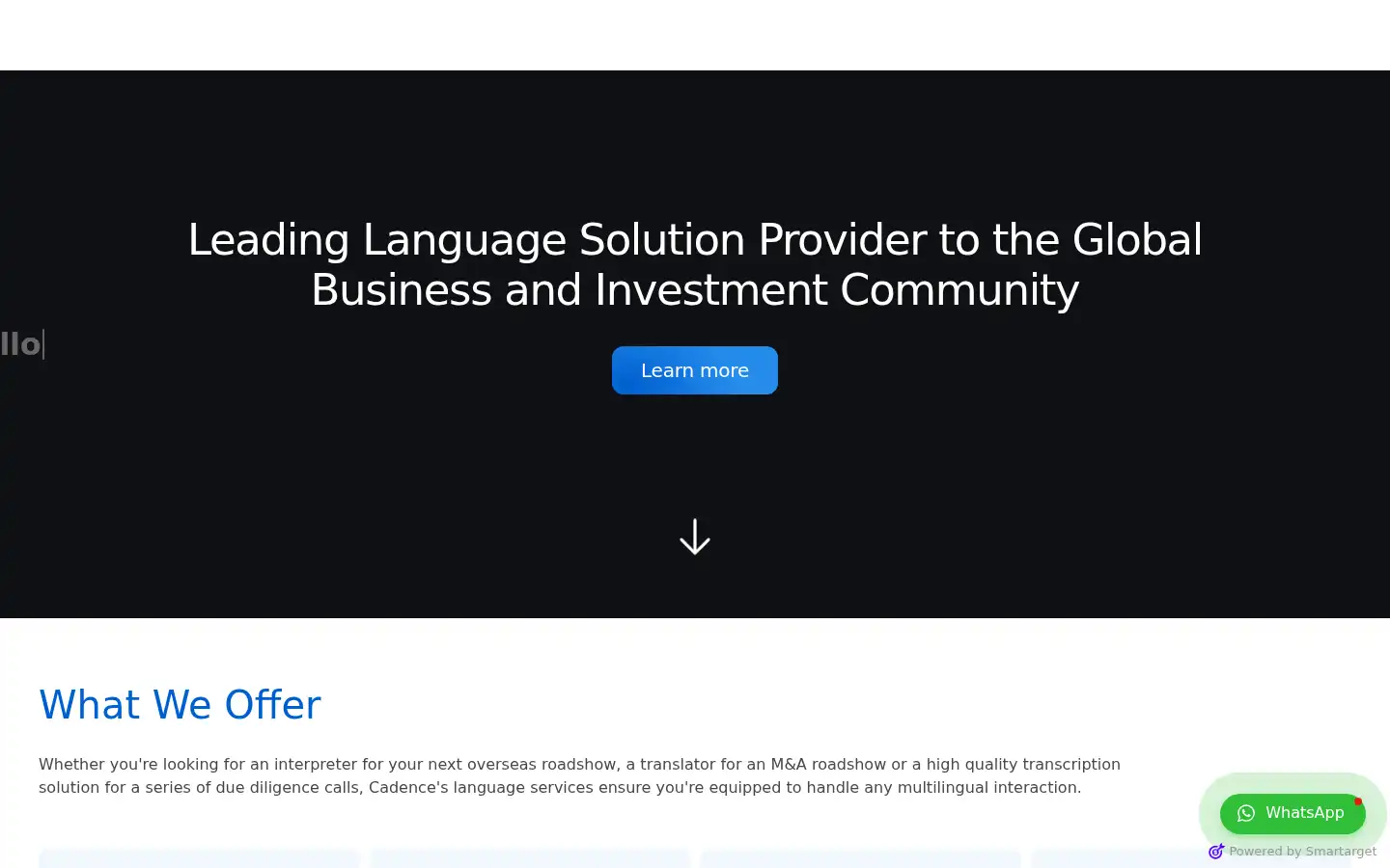 Screenshot of cadencetranslate.com