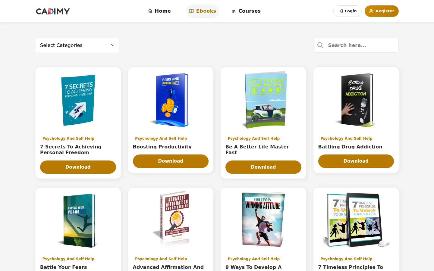 Screenshot of cadimy.com