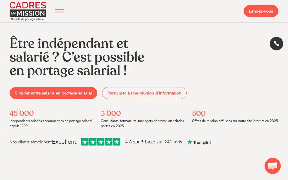 Screenshot of cadresenmission.com