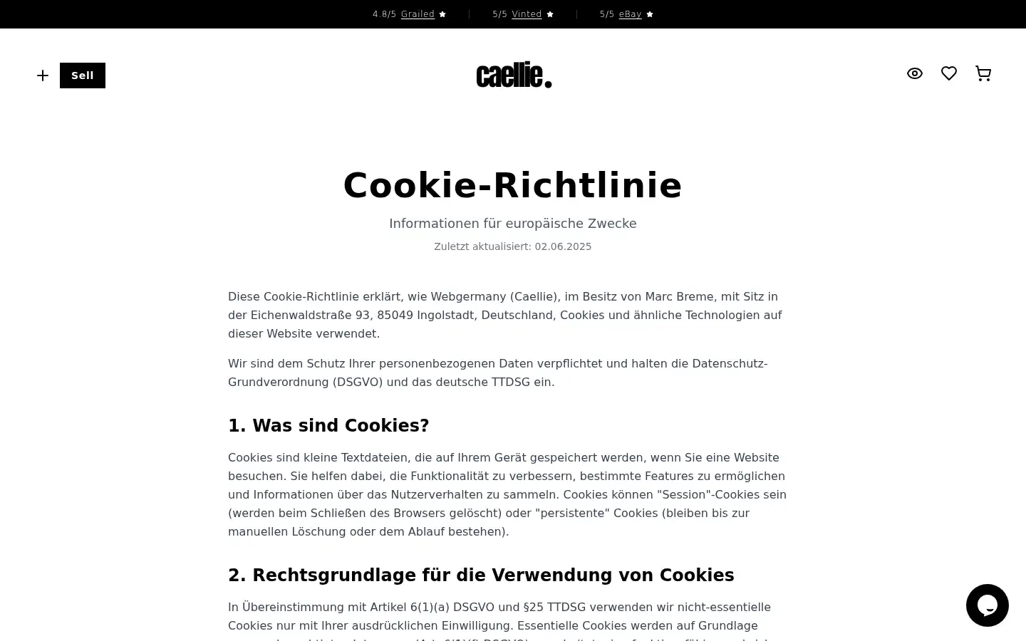 Screenshot of caellie.com