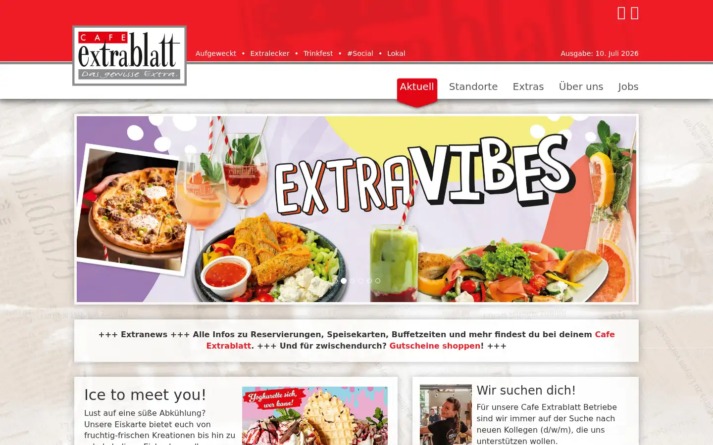 Screenshot of cafe-extrablatt.com