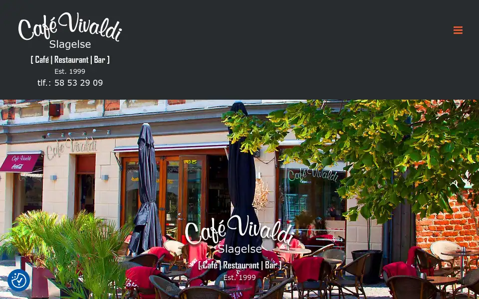 Screenshot of cafe-vivaldi.dk