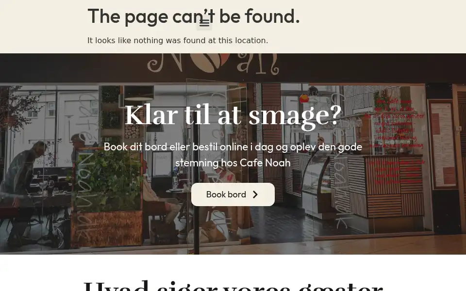 Screenshot of cafenoah.dk