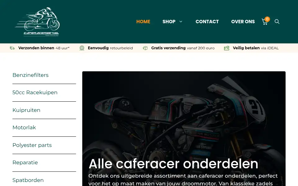 Screenshot of caferacernet.nl