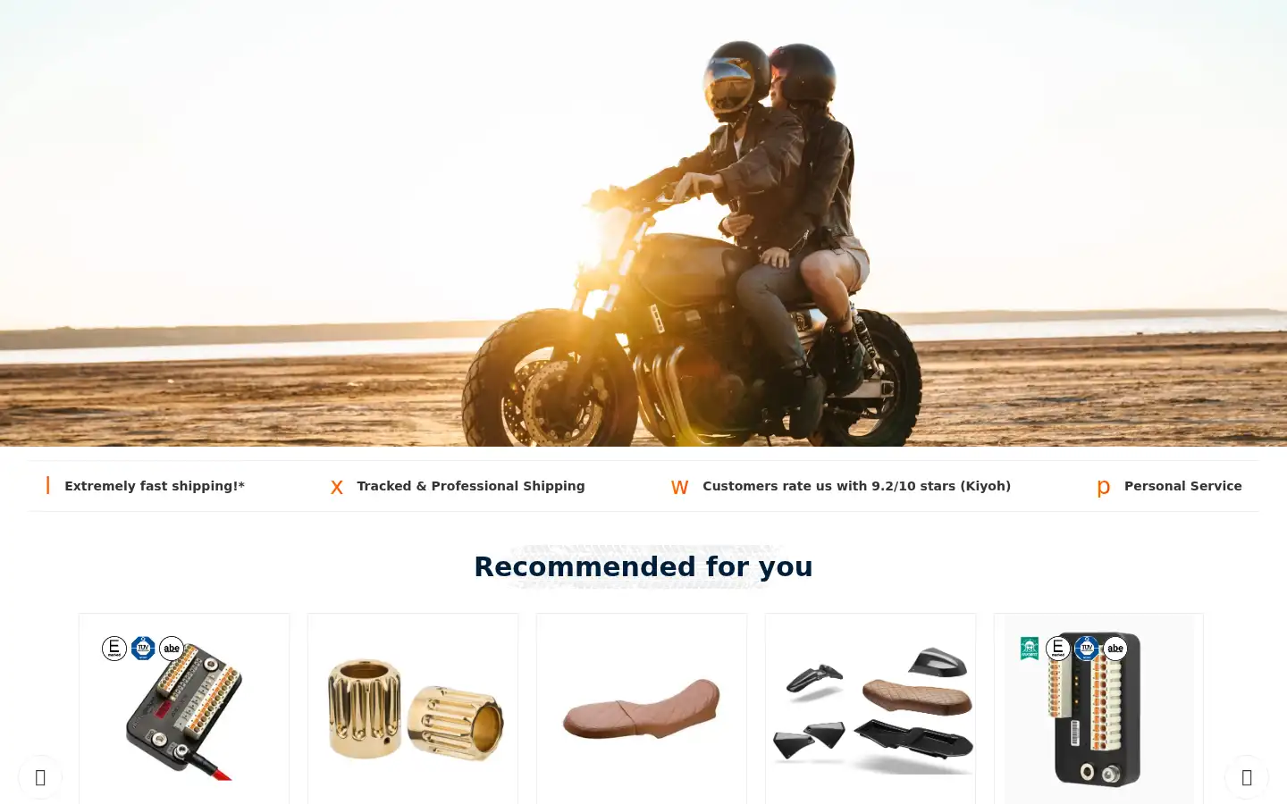 Screenshot of caferacerwebshop.com