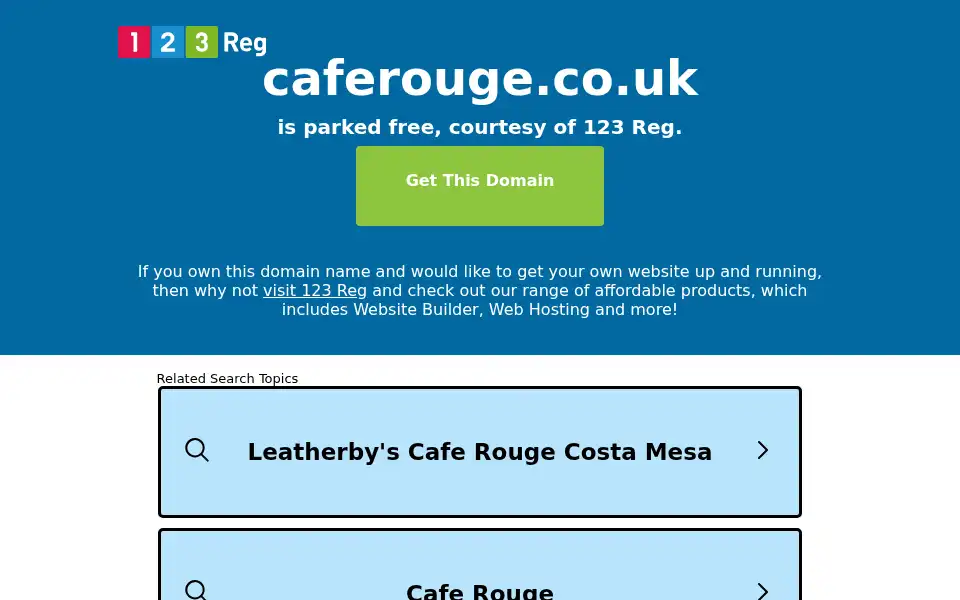Screenshot of caferouge.co.uk
