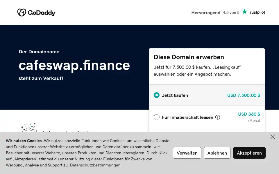 Screenshot of cafeswap.finance