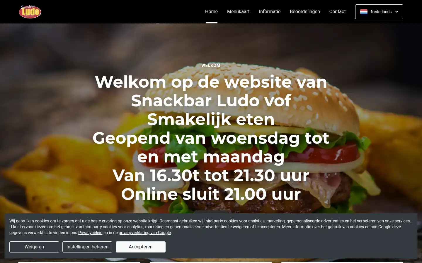Screenshot of cafetarialudo.nl