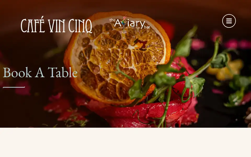 Screenshot of cafevincinq.com