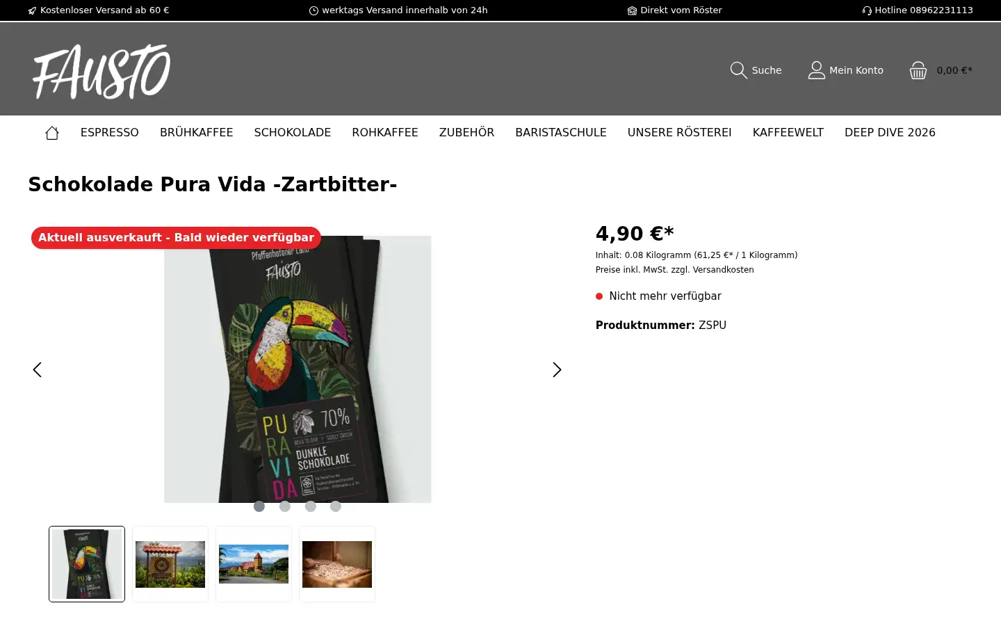 Screenshot of caffe-fausto.de