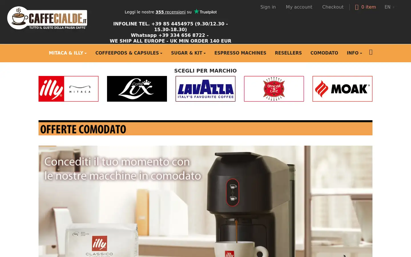 Screenshot of caffecialde.it