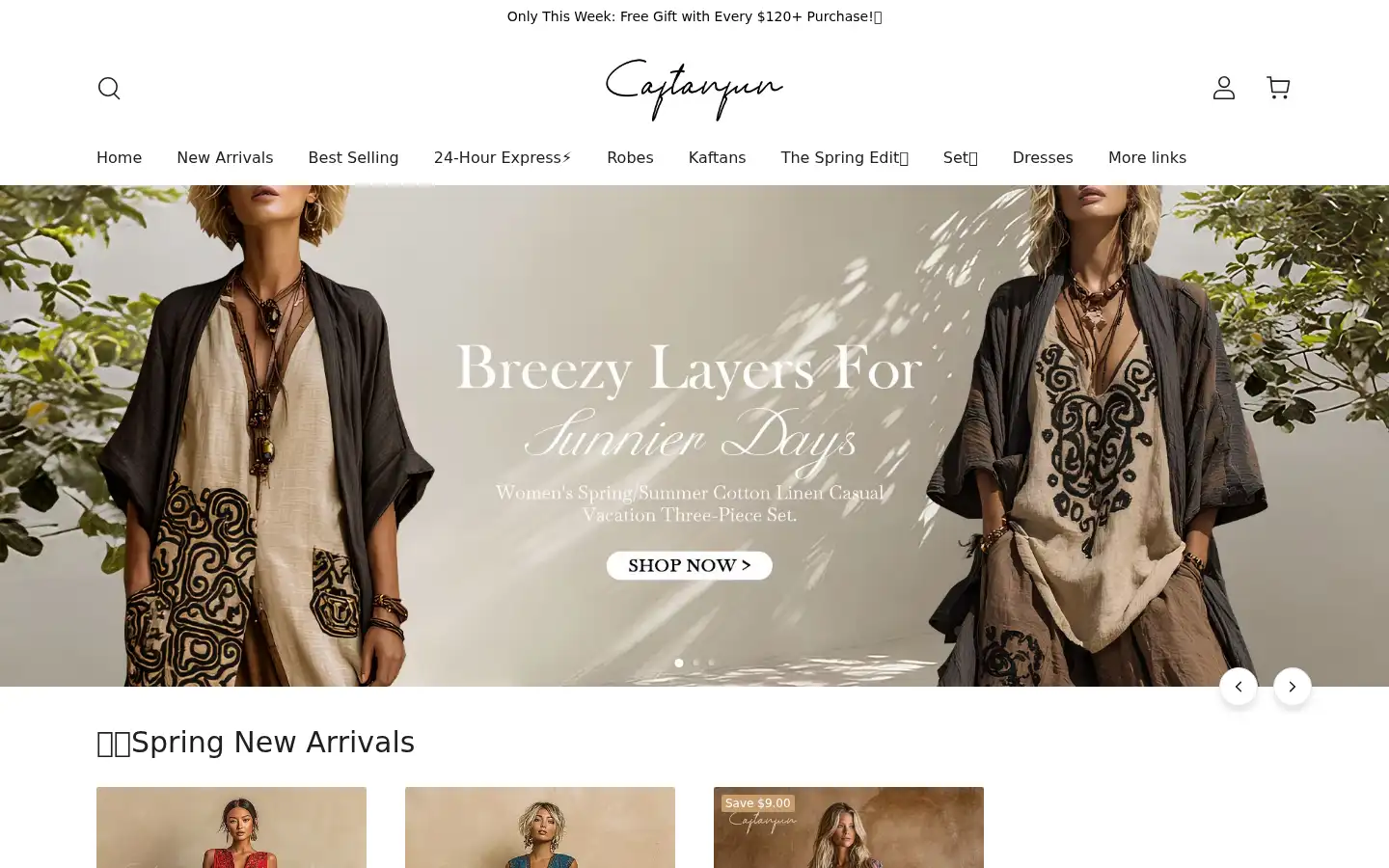 Screenshot of caftanfun.com