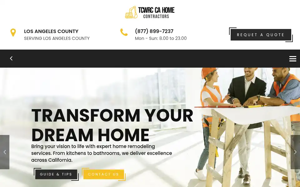 Screenshot of cahomecontractors.com