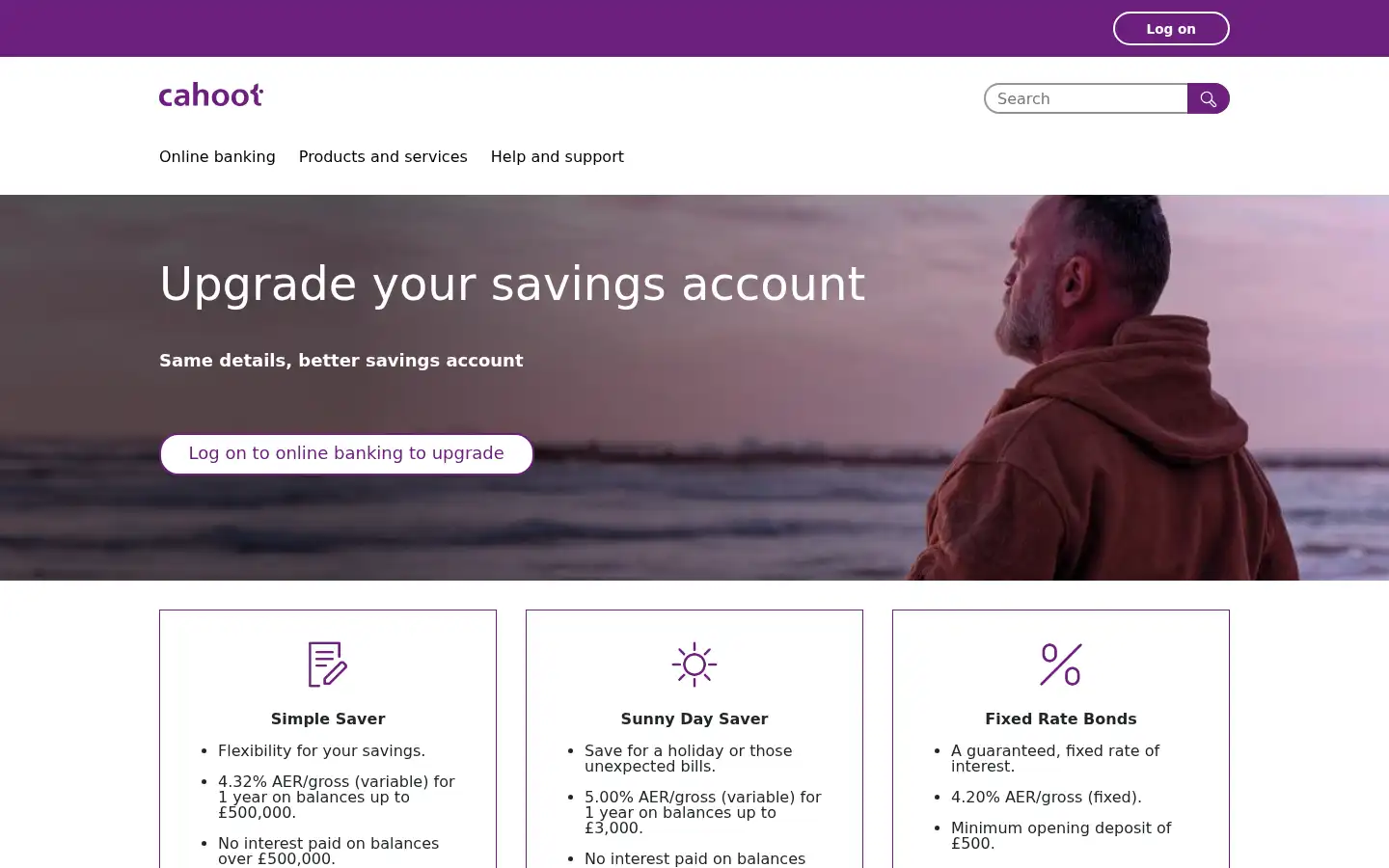 Screenshot of cahoot.com