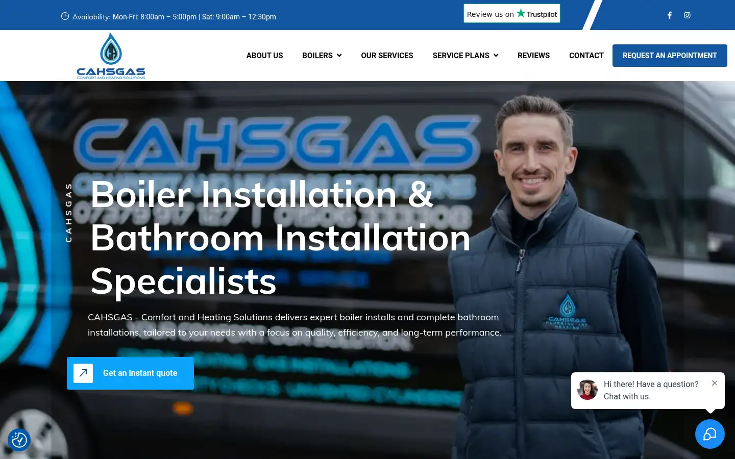 Screenshot of cahsgas.uk