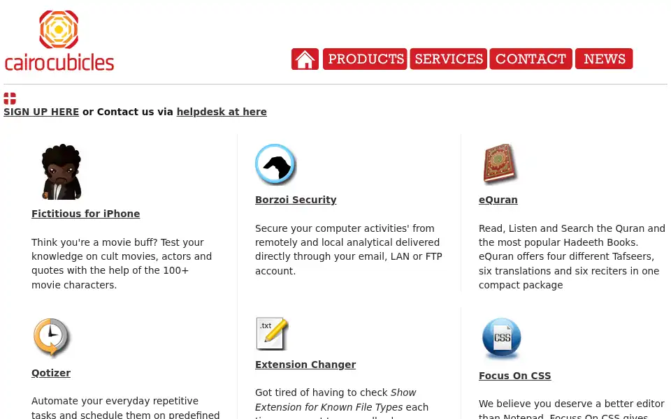 Screenshot of cairocubicles.com