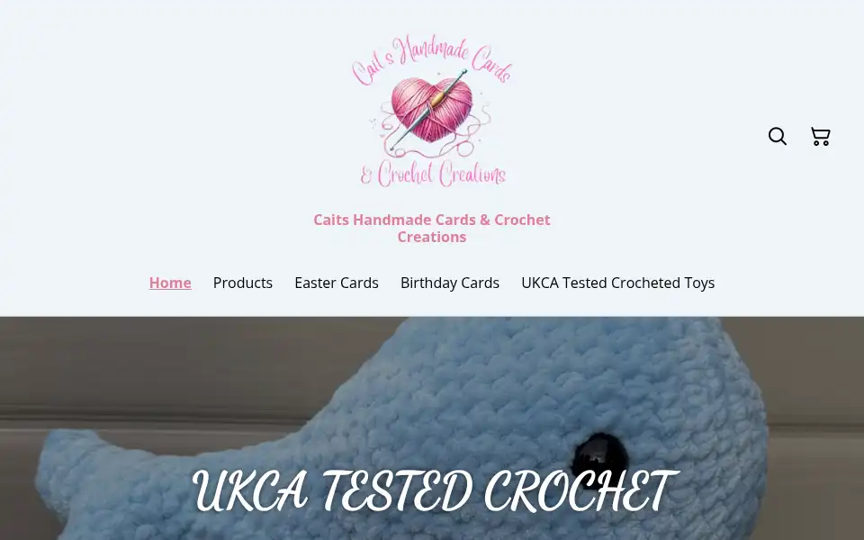 Screenshot of caitshandmadecardsandcrochetcreations.co.uk
