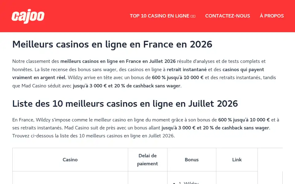 Screenshot of cajoo.eu