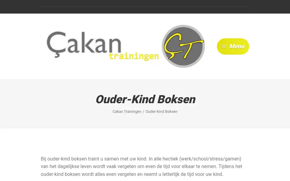 Screenshot of cakantrainingen.nl