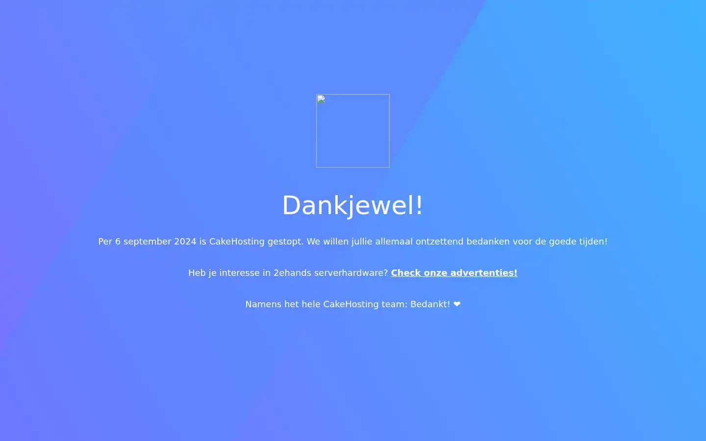 Screenshot of cakehosting.net
