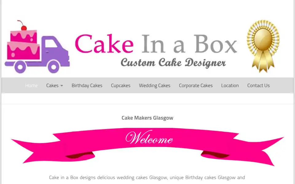 Screenshot of cakeinabox.co.uk