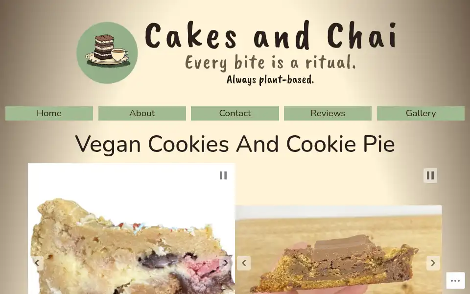 Screenshot of cakesandchai.com