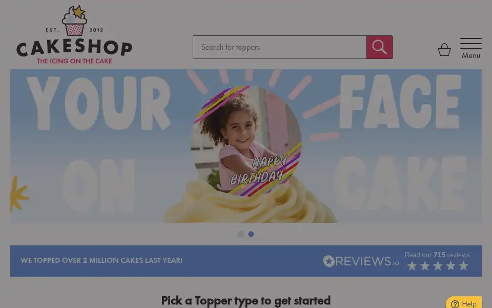 Screenshot of cakeshop.com