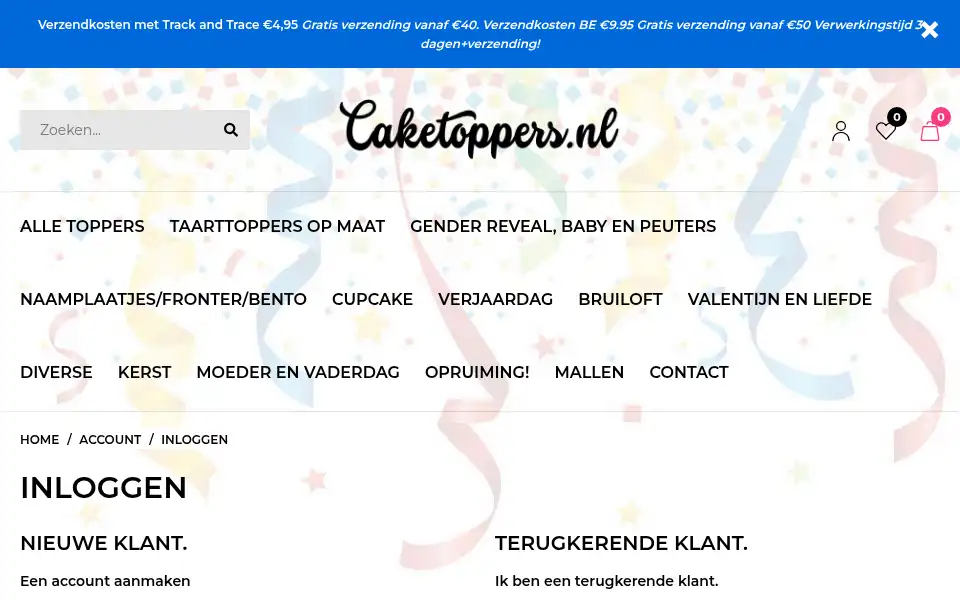 Screenshot of caketoppers.nl