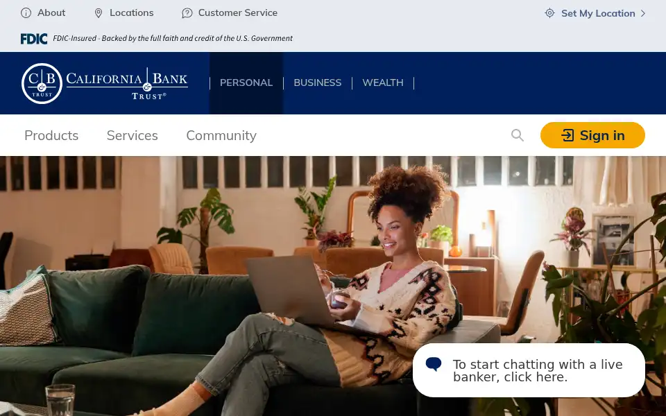 Screenshot of calbanktrust.com