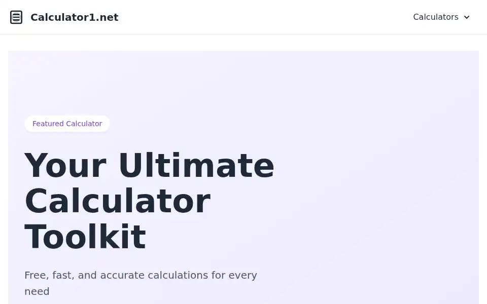Screenshot of calculator1.net