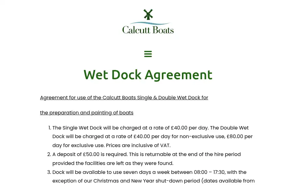 Screenshot of calcuttboats.com