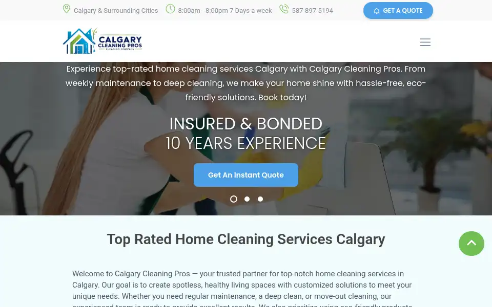 Screenshot of calgarycleaningpros.ca