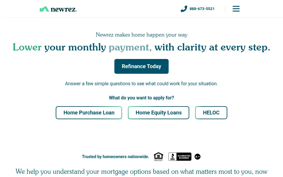 Screenshot of caliberhomeloans.com