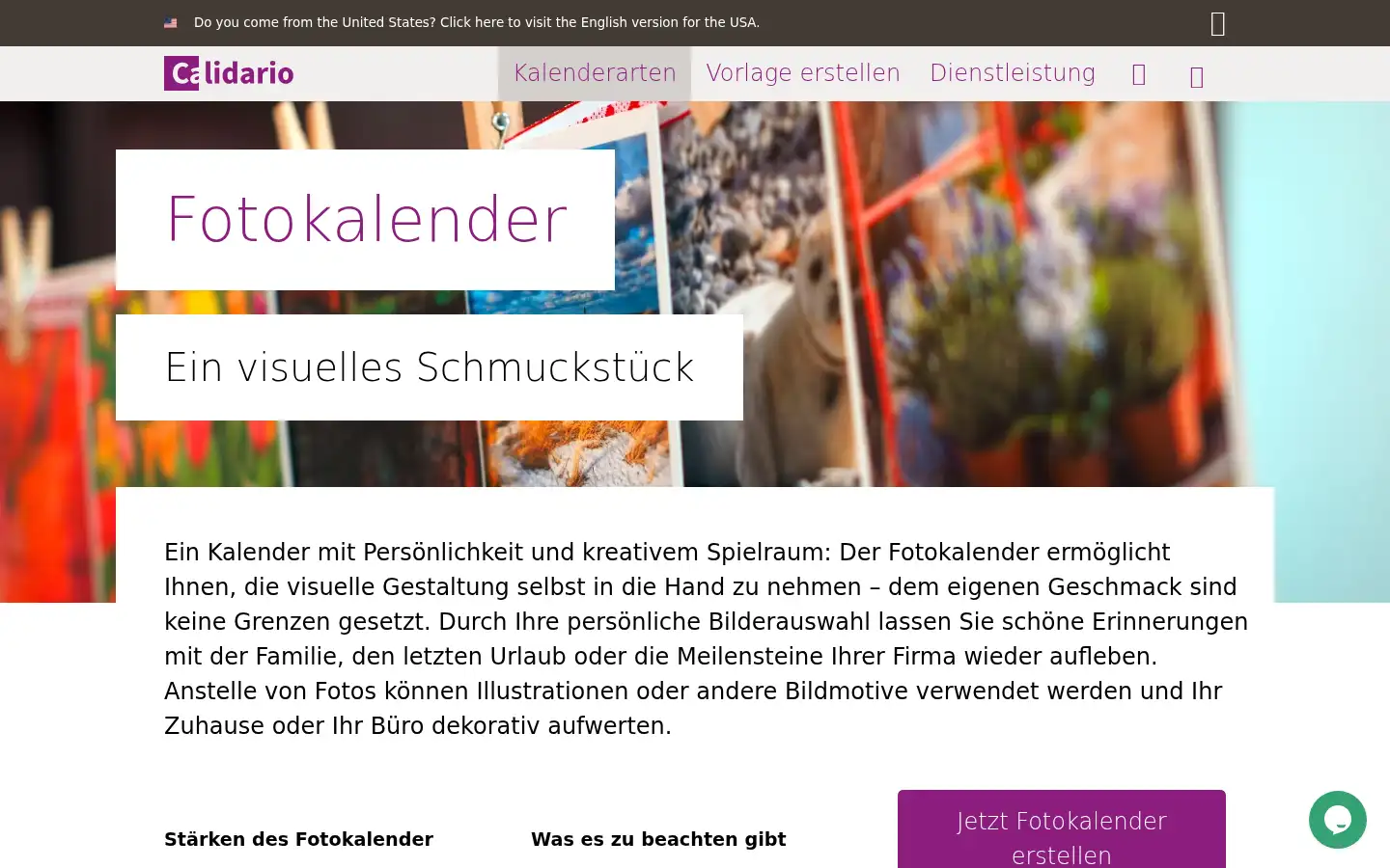 Screenshot of calidar.io