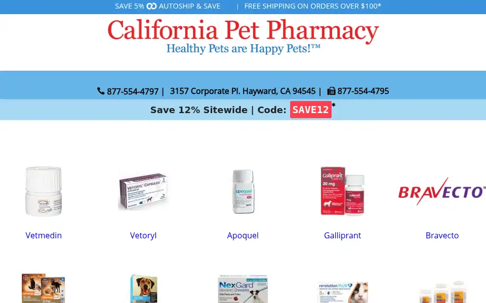 Screenshot of californiapetpharmacy.com