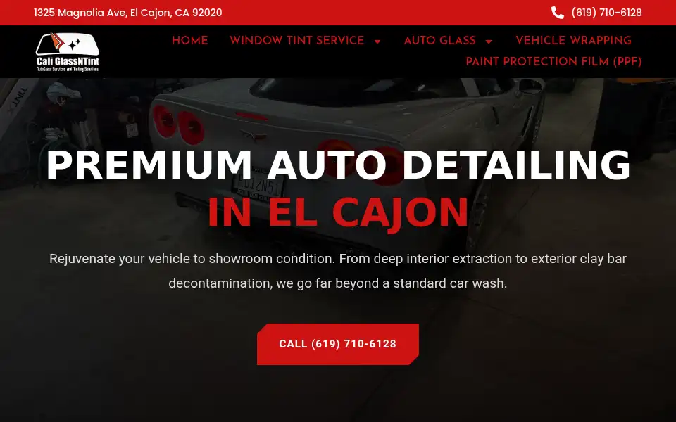 Screenshot of caliglassntint.net