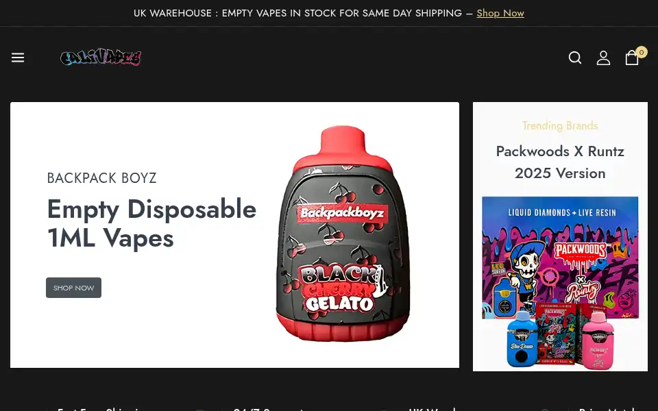 Screenshot of calivapes.co.uk