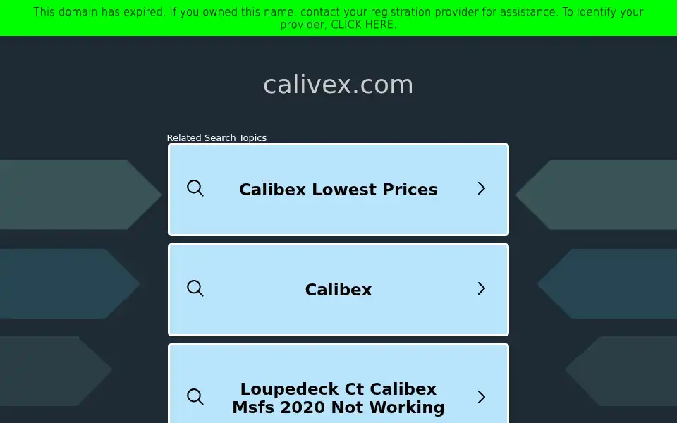 Screenshot of calivex.com