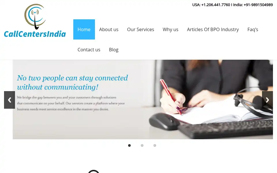 Screenshot of callcentersindia.net