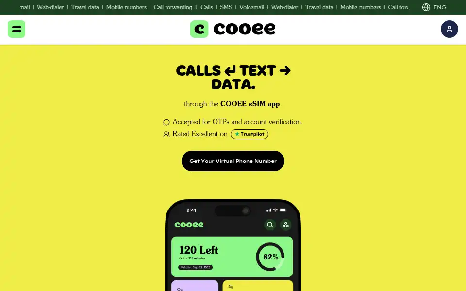 Screenshot of callcooee.com