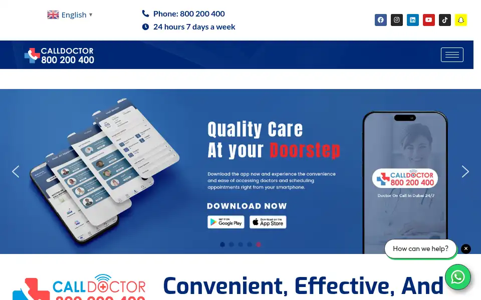Screenshot of calldoctor.ae