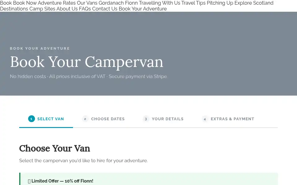 Screenshot of callecampers.co.uk